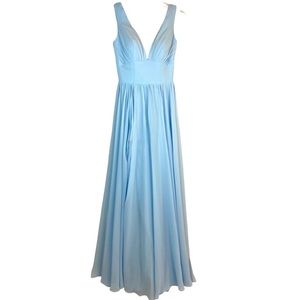 NEW Baby Blue Prom / Formal Chiffon Dress Size 0 . Beautiful dress